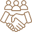 Handshake icon representing engagement